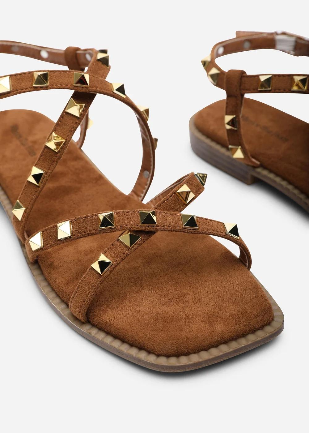 Where's That From Montana Gladiator Sandal With Studd Detail In Cognac Suede - 7 Image 5