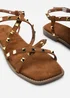 Where's That From Montana Gladiator Sandal With Studd Detail In Cognac Suede - 7 Image 5