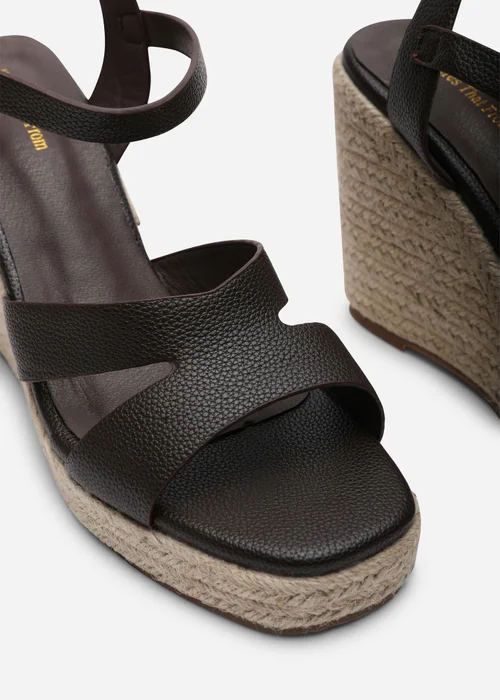 Where's That From Sansa Double Strap Tan Espadrille Wedge - 7 Image 6