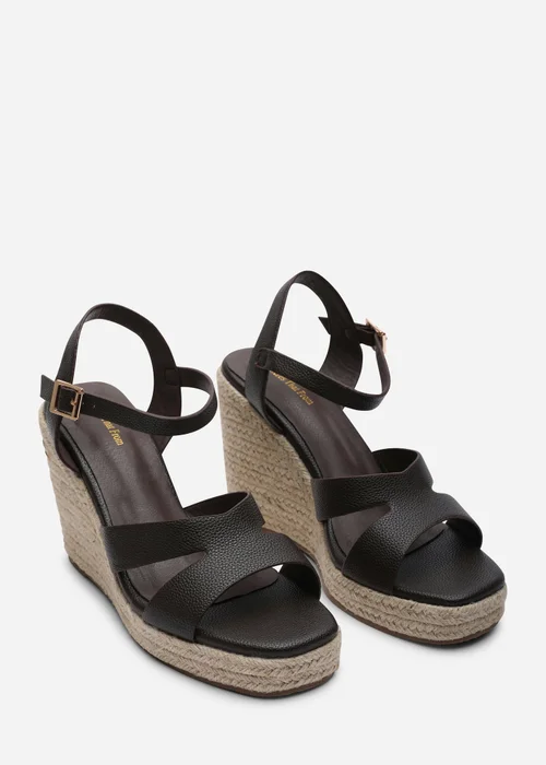 Where's That From Sansa Double Strap Tan Espadrille Wedge - 7 Image 5
