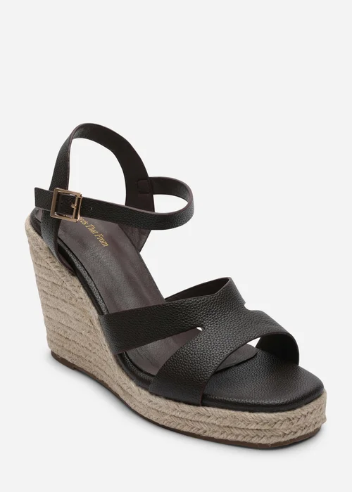 Where's That From Sansa Double Strap Tan Espadrille Wedge - 7 Image 4