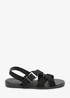 Where's That From Capri Cross Over Open Toe Black Suede Sandal - 6 Image 2