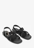 Where's That From Capri Cross Over Open Toe Black Suede Sandal - 6 Image 4