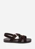 Where's That From Capri Cross Over Open Toe Dark Brown Suede Sandal - 8 Image 2