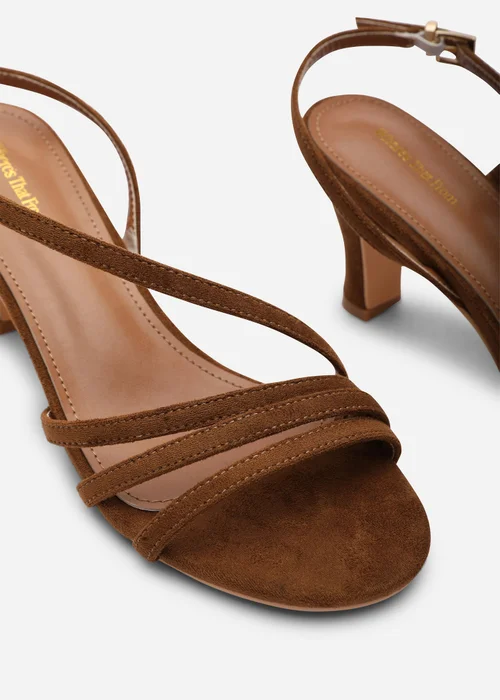 Where's That From Mykonos Multi Strap Slingback Cognac Suede Low Block Heel - 6 Image 5