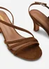 Where's That From Mykonos Multi Strap Slingback Cognac Suede Low Block Heel - 6 Image 5