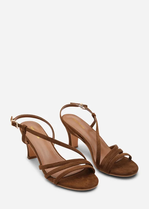Where's That From Mykonos Multi Strap Slingback Cognac Suede Low Block Heel - 6 Image 4