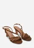 Where's That From Mykonos Multi Strap Slingback Cognac Suede Low Block Heel - 6 Image 4