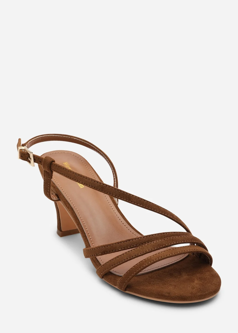Where's That From Mykonos Multi Strap Slingback Cognac Suede Low Block Heel - 6 Image 3