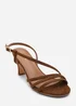 Where's That From Mykonos Multi Strap Slingback Cognac Suede Low Block Heel - 6 Image 3