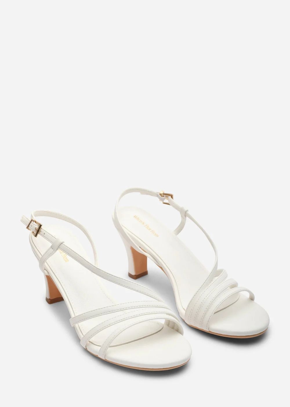 Where's That From Mykonos Multi Strap Slingback White Suede Low Block Heel - 5 Image 3