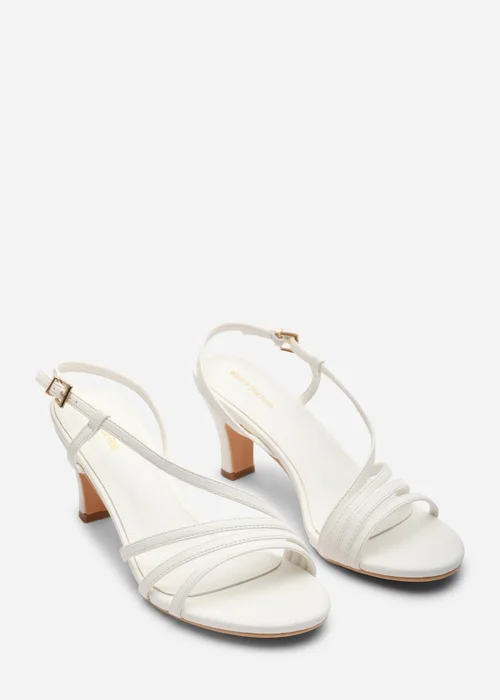 Where's That From Mykonos Multi Strap Slingback White Suede Low Block Heel - 5 Image 3