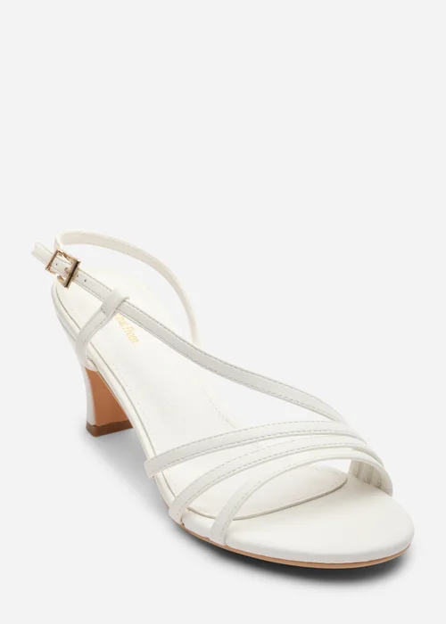 Where's That From Mykonos Multi Strap Slingback White Suede Low Block Heel - 5 Image 4