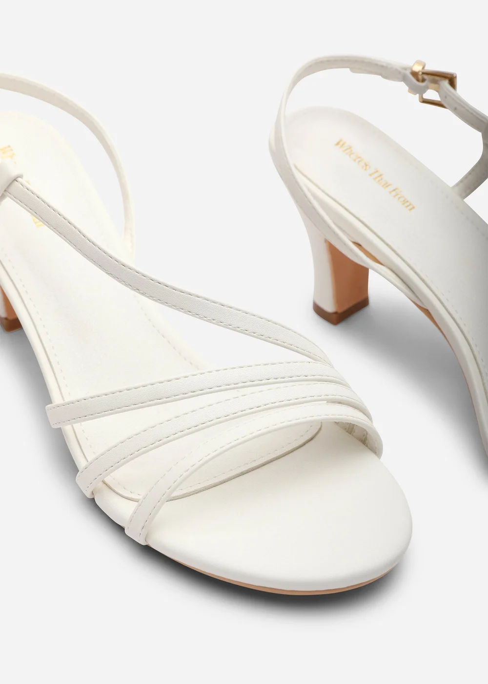 Where's That From Mykonos Multi Strap Slingback White Suede Low Block Heel - 5 Image 5