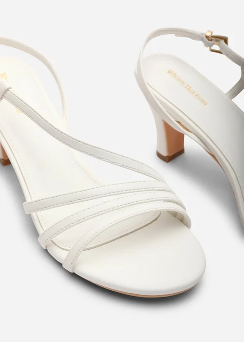 Where's That From Mykonos Multi Strap Slingback White Suede Low Block Heel - 5 Image 5