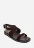 Where's That From Canopy Cross Over Strap Dark Brown Suede Sandal - 5 Image 3