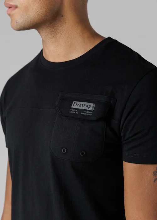 Firetrap Multi 3 Pack Regular Fit Cotton Pocket Tees - S Image 4
