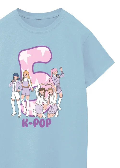 Ada & Ted K-Pop Birthday 5 Girls Baby Blue Graphic T-Shirt (3-6 Years) - 5-6 Yrs Image 2