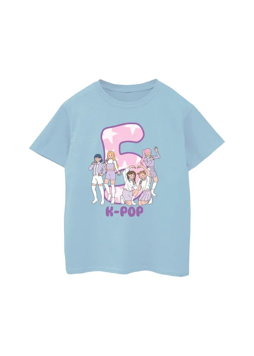 Ada & Ted K-Pop Birthday 5 Girls Baby Blue Graphic T-Shirt (3-6 Years) - 5-6 Yrs Image 1