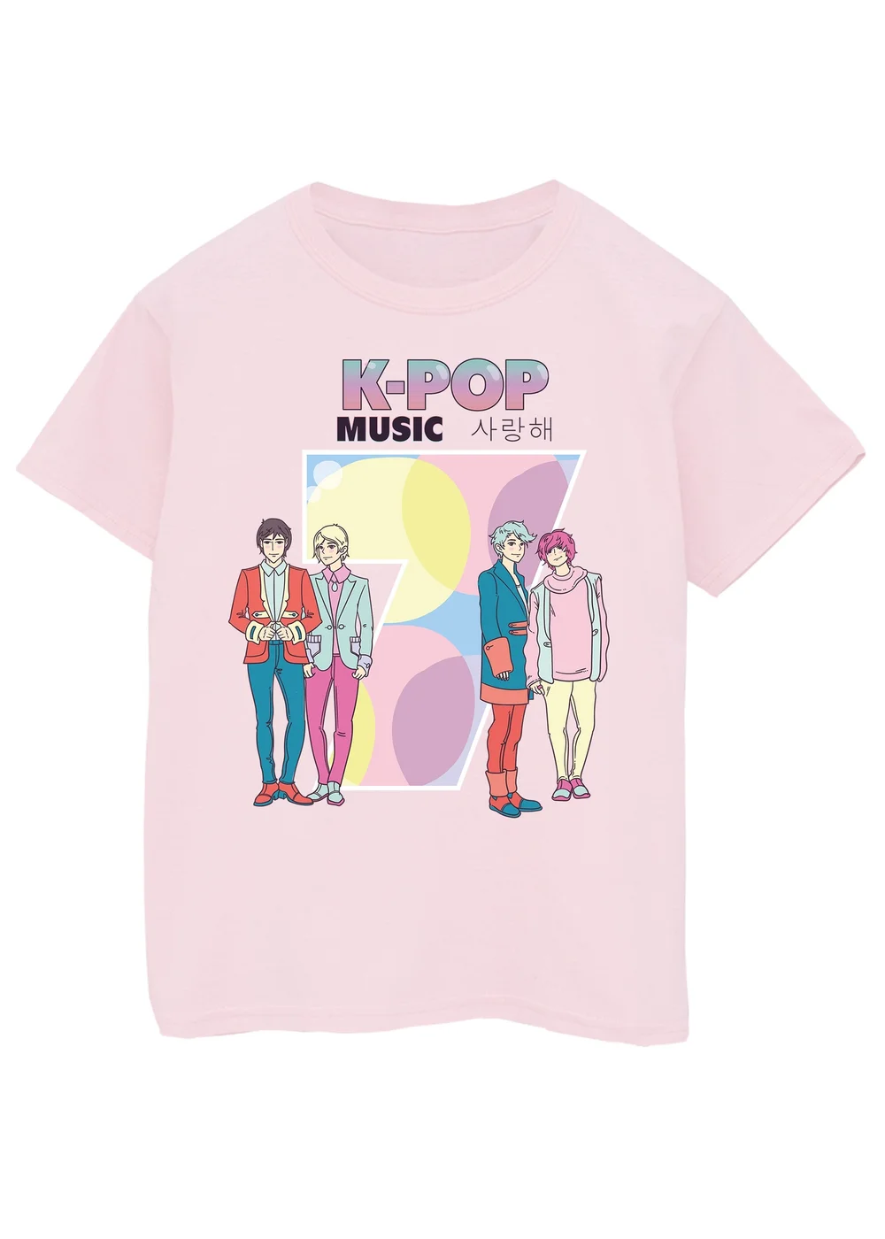 Ada & Ted K-Pop Music Birthday 7 Girls Pink Graphic T-Shirt (5-8 Years) - 7-8 Yrs Image 1