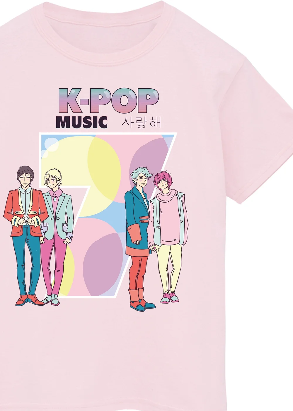 Ada & Ted K-Pop Music Birthday 7 Girls Pink Graphic T-Shirt (5-8 Years) - 7-8 Yrs Image 2