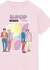 Ada & Ted K-Pop Music Birthday 7 Girls Pink Graphic T-Shirt (5-8 Years) - 7-8 Yrs Image 2