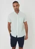 Threadbare Mint Cotton-Linen Blend Short-Sleeve Shirt - L Image 1