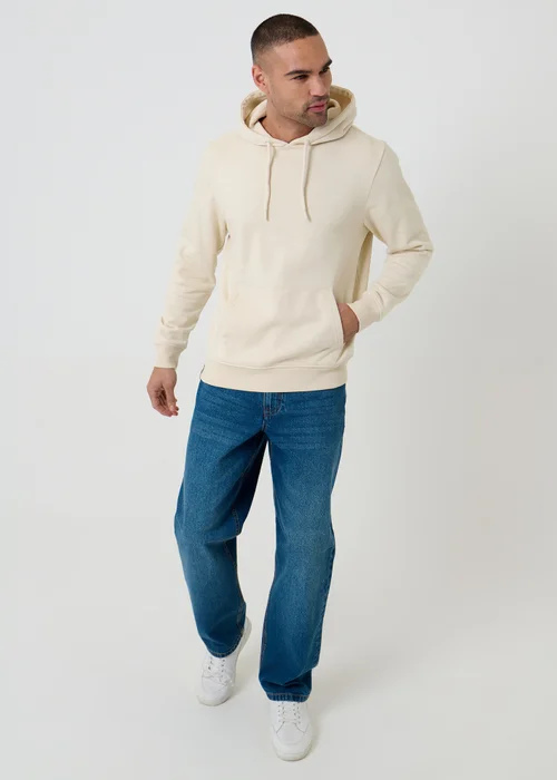 Threadbare Beige Cotton Blend Pullover Hoody - S Image 3