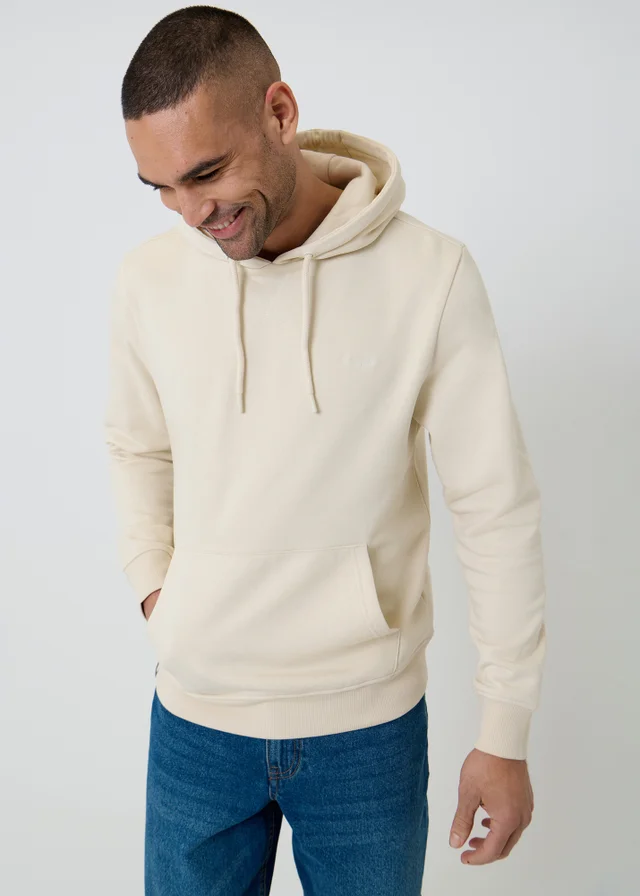 Threadbare Beige Cotton Blend Pullover Hoody
