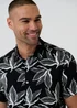 Threadbare Black Leaf Print Short Sleeve Shirt - XL Image 4