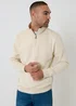 Threadbare Beige Quarter Zip Sweatshirt - 2XL Image 1