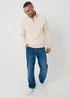Threadbare Beige Quarter Zip Sweatshirt - 2XL Image 3