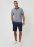 Threadbare Blue Textured Stripe Short Sleeve Knitted Polo - XL Image 3