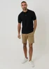 Threadbare Black Basket Stitch Short Sleeve Knitted Polo - S Image 1