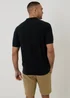 Threadbare Black Basket Stitch Short Sleeve Knitted Polo - S Image 2