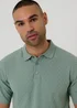 Threadbare Soft Green Basket Stitch Short Sleeve Knitted Polo - S Image 4