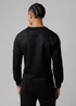 Firetrap Black Cotton Rich Brushed Fleece Crew Neck Sweatshirt With Logo Strip Sleeves - S Image 2