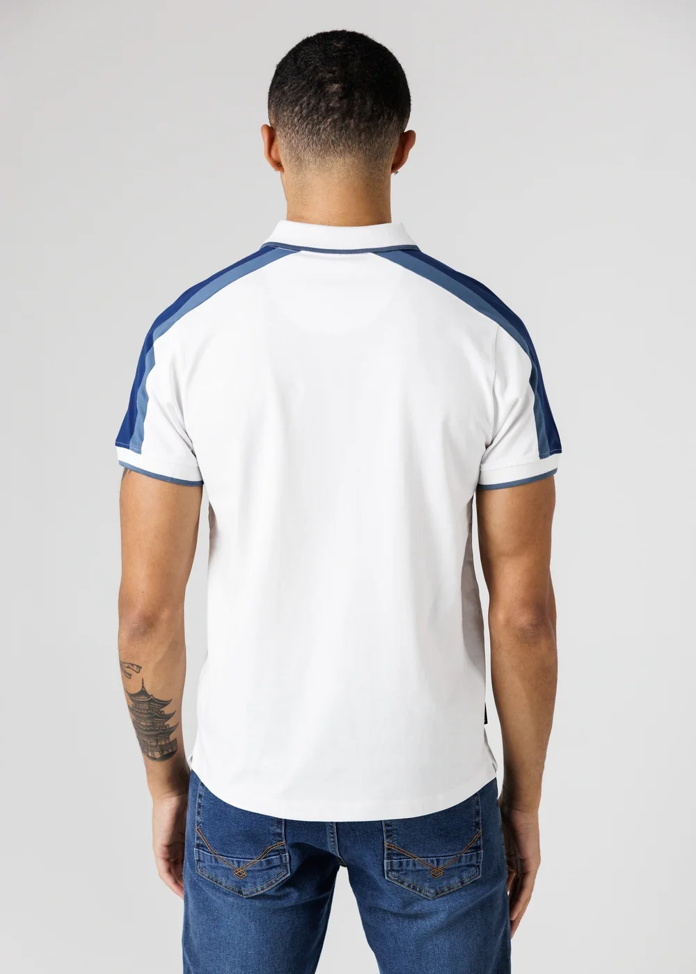 Firetrap White Regular Fit Cotton Jersey Button Polo - S Image 2