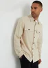Threadbare Stone Linen Blend Lightweight Shacket - L Image 1