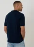 Threadbare Navy Knitted Short Sleeve Trophy Neck Polo - 2XL Image 2