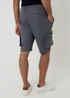 Threadbare Charcoal Elasticated Waist Stretch Cargo Shorts - M Image 2