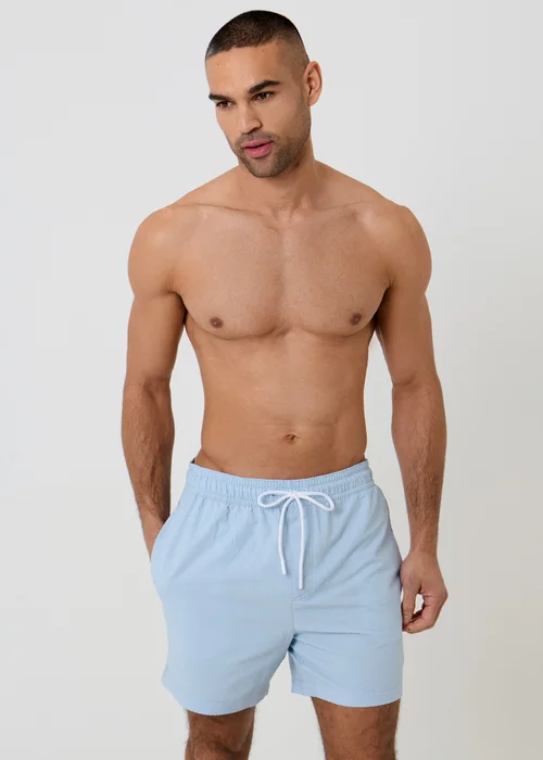 Threadbare Blue 2-Pack Stripe Seersucker Swim Shorts - M Image 4