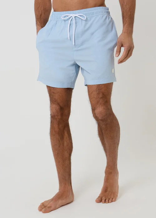 Threadbare Blue 2-Pack Stripe Seersucker Swim Shorts - M Image 2