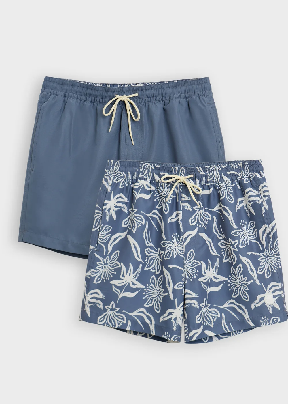 Threadbare Blue 2-Pack Tropical Print Quick Dry Swim Shorts - XL Image 1