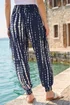 Roman Navy Elastic Waist Animal Hareem Lounge Pants - 18 Image 3