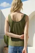 Roman Khaki Plain V-Neck Stretch Jersey Vest Top - 20 Image 2
