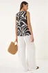 Roman Black Mono Abstract Print Shell Top - 12 Image 4