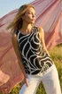 Roman Black Mono Abstract Print Shell Top - 12 Image 1