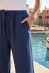 Roman Navy Linen Blend Wide Leg Trouser - 14 Image 4