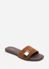Where's That From Solana Gold Trim Cognac Suede Slide On Sandal - 6 Image 3